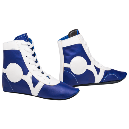 Купить Обувь для самбо SM-0102, кожа, синий Rusco в Пугачёве 