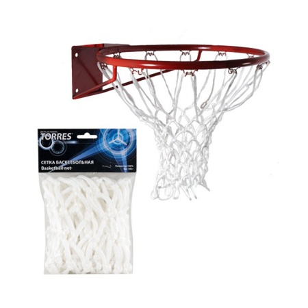 Купить Сетка баскетбольная Torres, нить 6 мм, белая в Пугачёве 