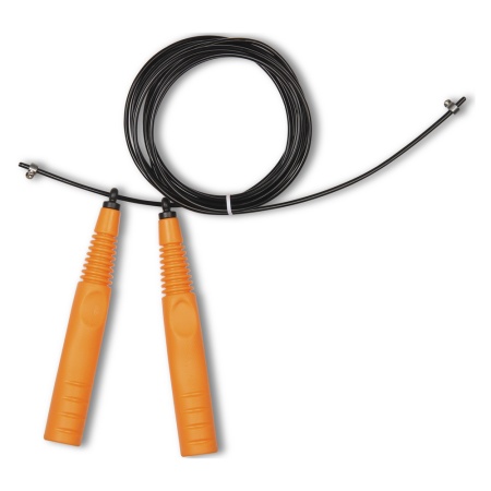 Купить Скакалка высокооборотная Кроссфит стальной шнур в оплетке 2.9 м чёрно-оранжевая в Пугачёве 